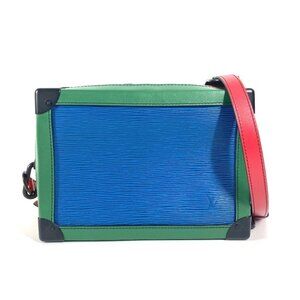 LOUIS VUITTON M55568 Epi Tricolor Soft Trunk Crossbody Pochette Box Shoulder Bag